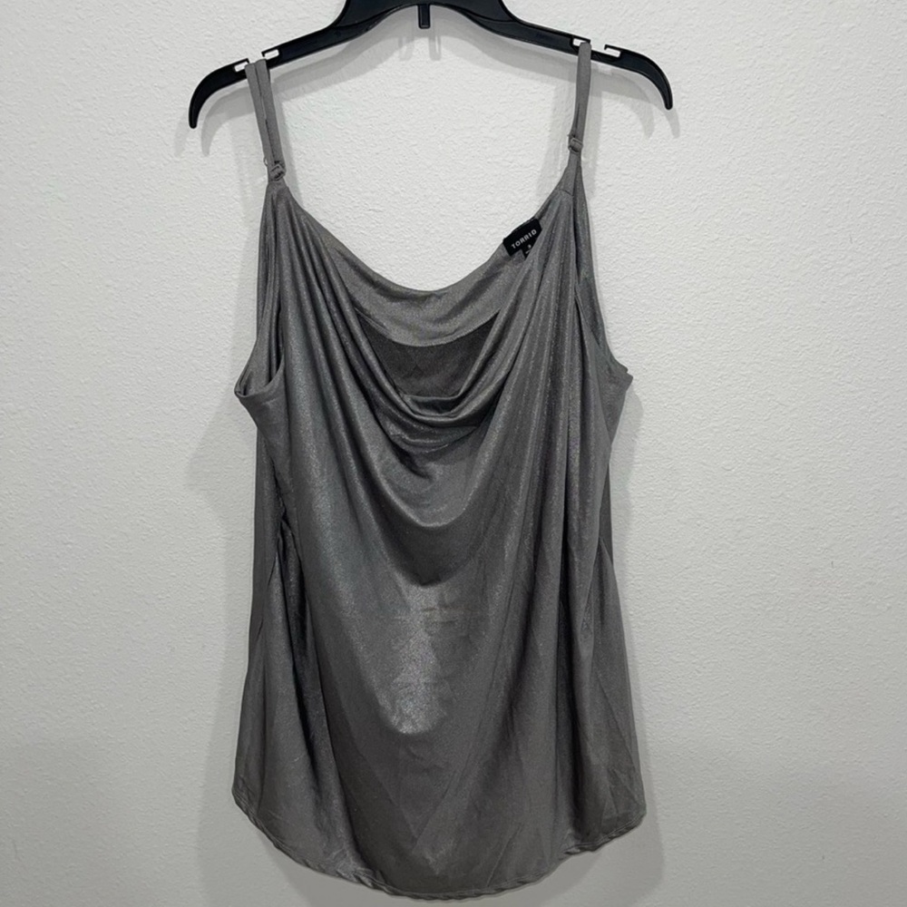 Silver cowl neck cami